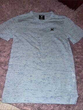 Hurley Light Blue Heathered V-Neck Tee with Small Logo